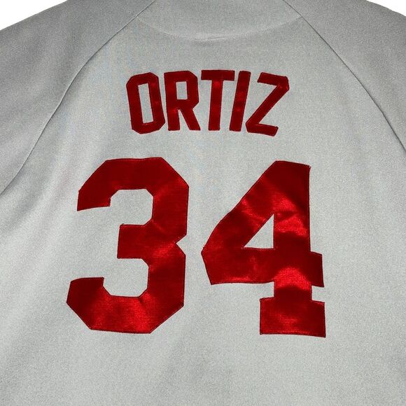 Majestic Boston Red Sox David Ortiz #34 Jersey Men’s XL Gray MLB EUC - Picture 4 of 9